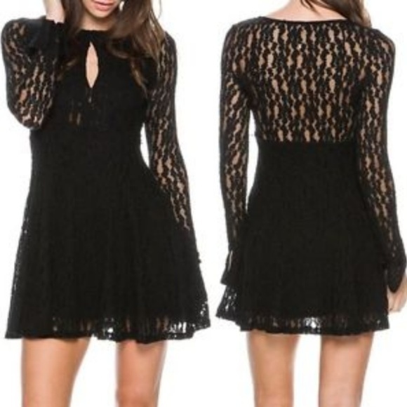 Free People Dresses & Skirts - Free People NWT Black Lace Cutout Dress Small New